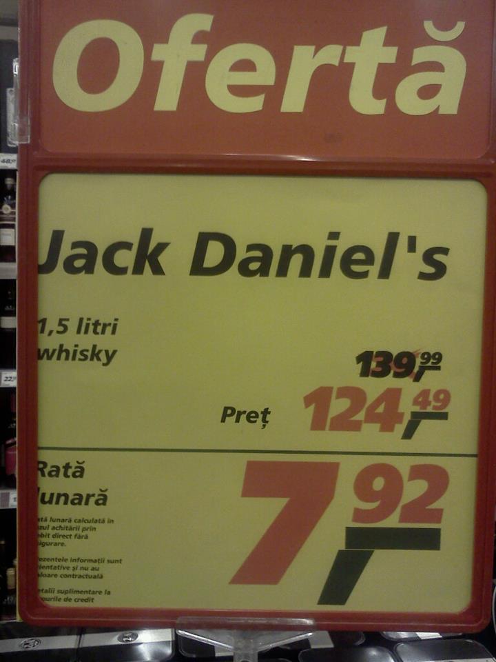 jack daniels in rate