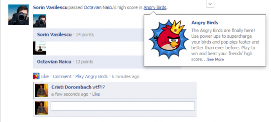 angry birds pe facebook