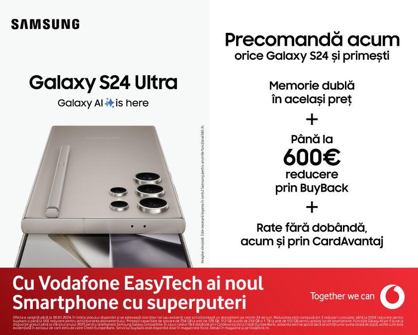 Noile Samsung Galaxy S24, disponibile la precomandă în oferta Vodafone