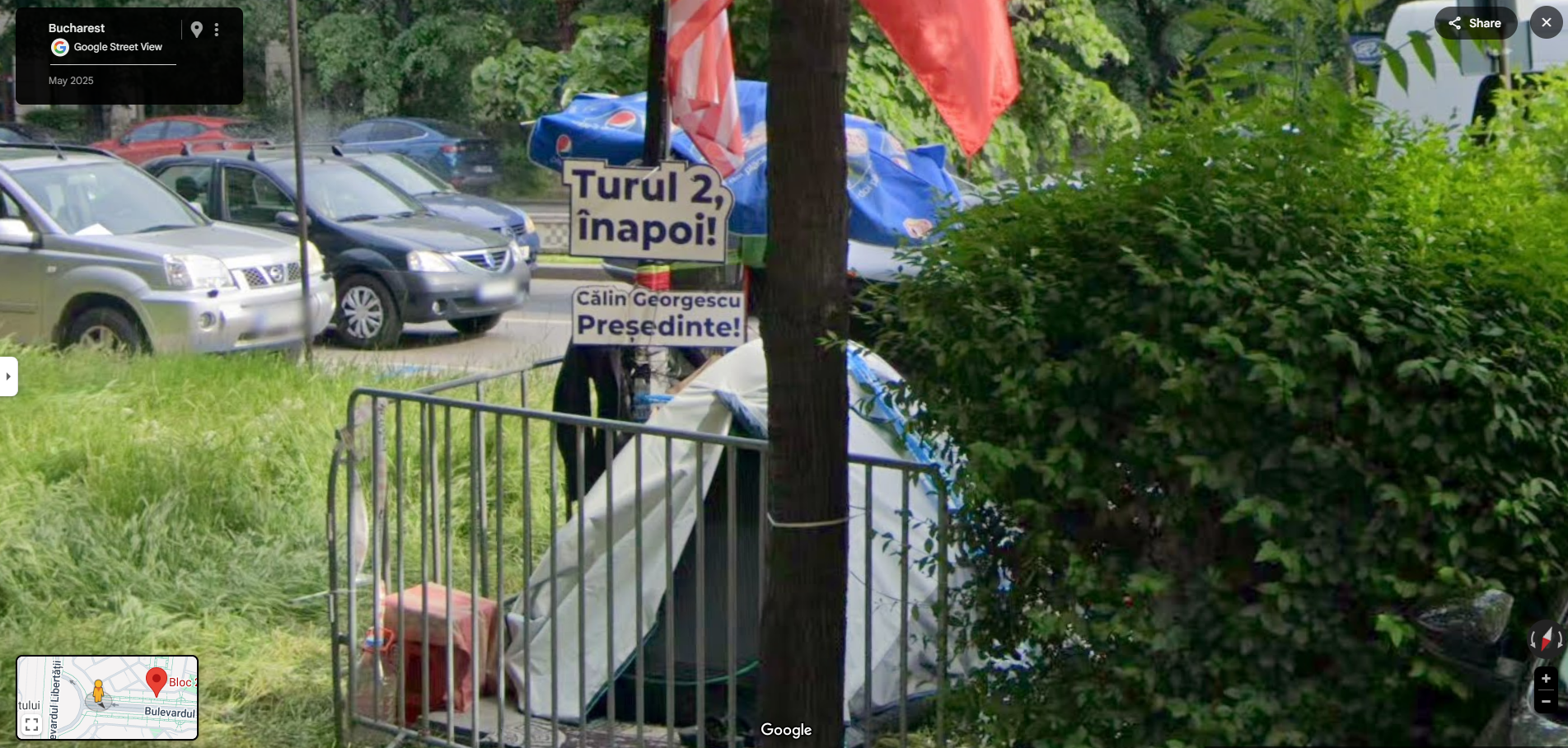 Protestul cu turul 2 înapoi a ajuns pe Google Maps, în București